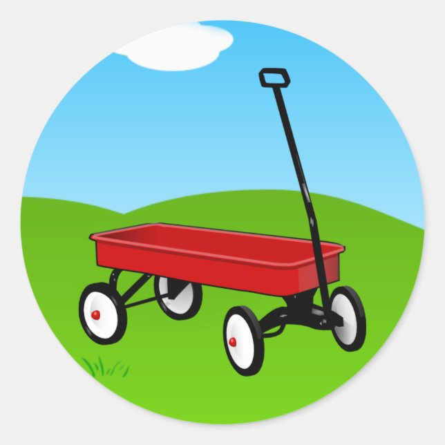 Sticker Rond Little Red Wagon (Devant)