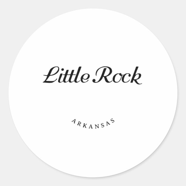 Sticker Rond Little Rock Arkansas Black Font (Devant)