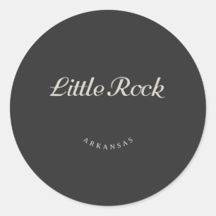 Sticker Rond Little Rock Arkansas White Font