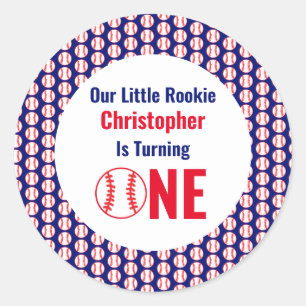Sticker Rond Little Rookie Baseball 1er anniversaire