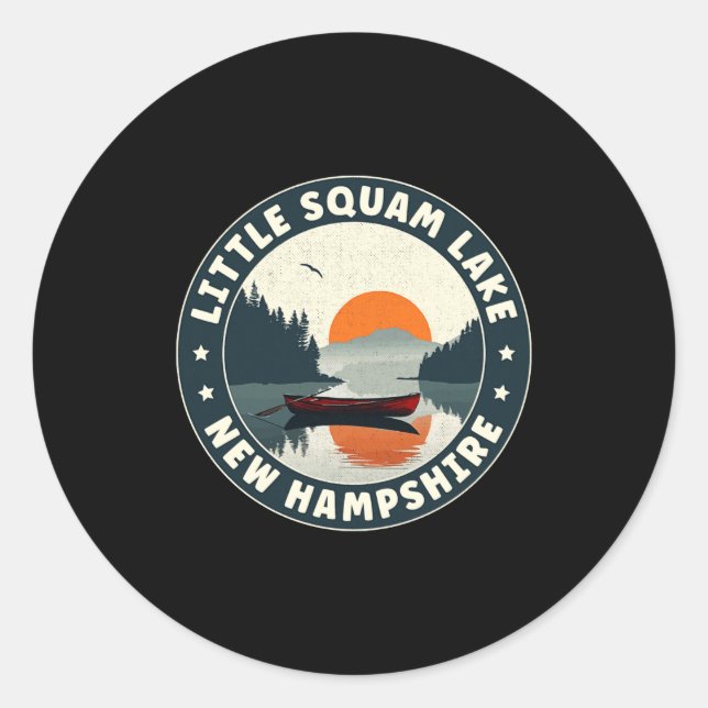 Sticker Rond Little Squam Lake New Hampshire Sunset T Shirt  (Devant)