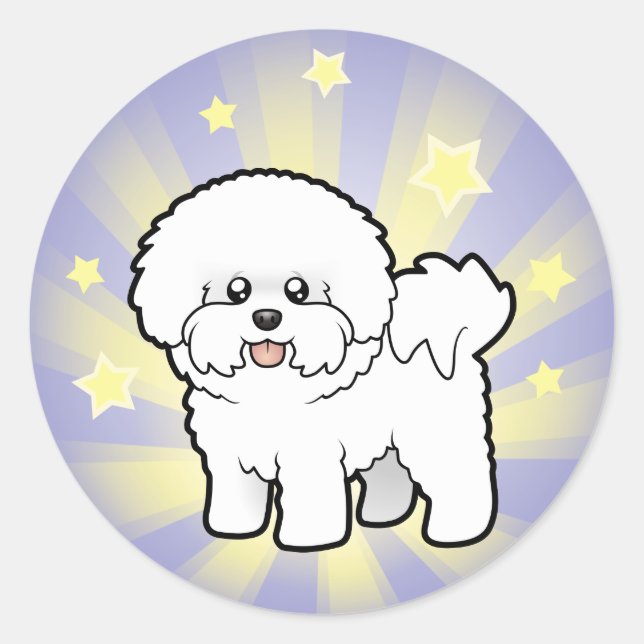 Sticker Rond Little Star Bichon Frise (Devant)