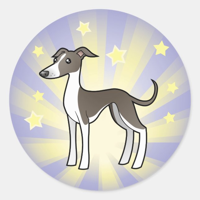 Sticker Rond Little Star Greyhound/Whippet/Italian Greyhound (Devant)
