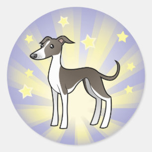 Sticker Rond Little Star Greyhound/Whippet/Italian Greyhound