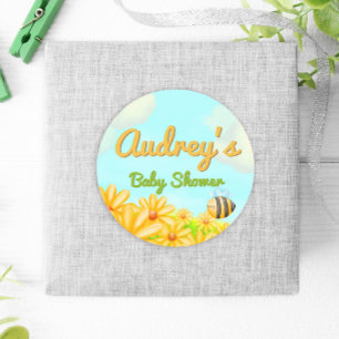 Sticker Rond Little Sunshine - Baby shower de printemps