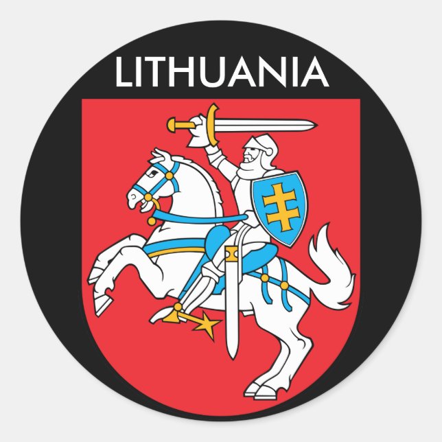 Sticker Rond Lituanie Armoiries (Devant)