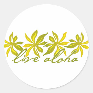 Sticker Rond Live Aloha