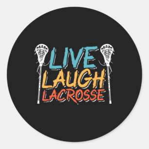 Sticker Rond Live Lauder Lacrosse Goalkeeper Goalie Sport Lax S