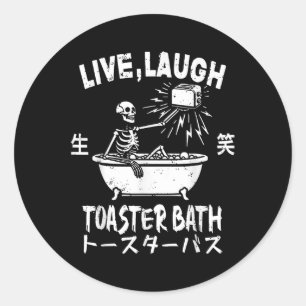 Sticker Rond Live Lauder Toaster Bath Japonais Drôle Skeleton M