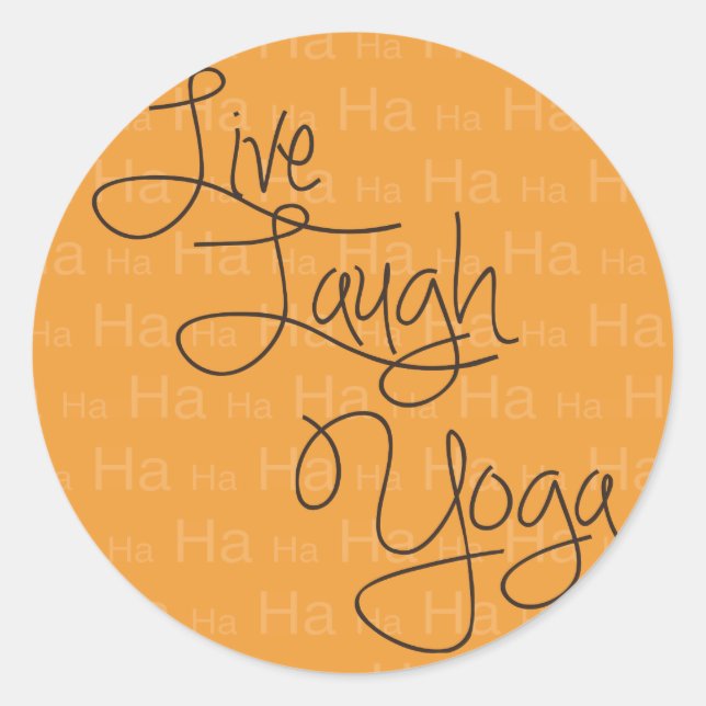 Sticker Rond Live Laugh Yoga (Devant)