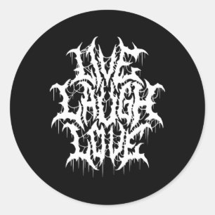 Sticker Rond Live Lauver Love Black Metal Parodie Fun Typograph
