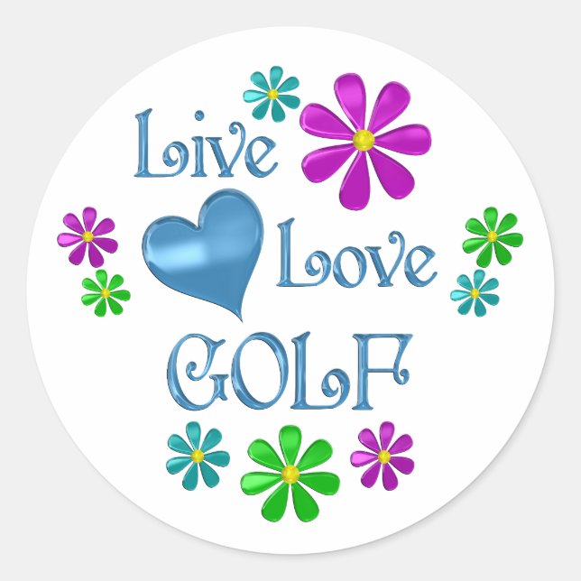 Sticker Rond Live Love Golf (Devant)
