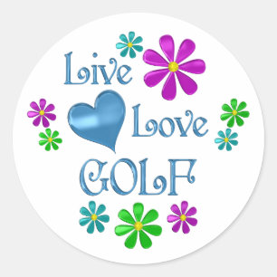 Sticker Rond Live Love Golf