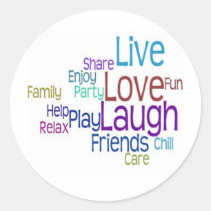 Sticker Rond Live Love Laugh