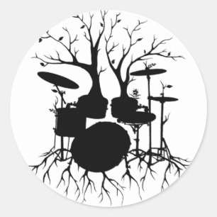 Sticker Rond Live the Beat to the Tempo of Creation ~ batterie 