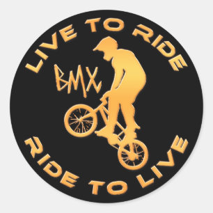 Sticker Rond Live To Ride Ride Pour Live BMX