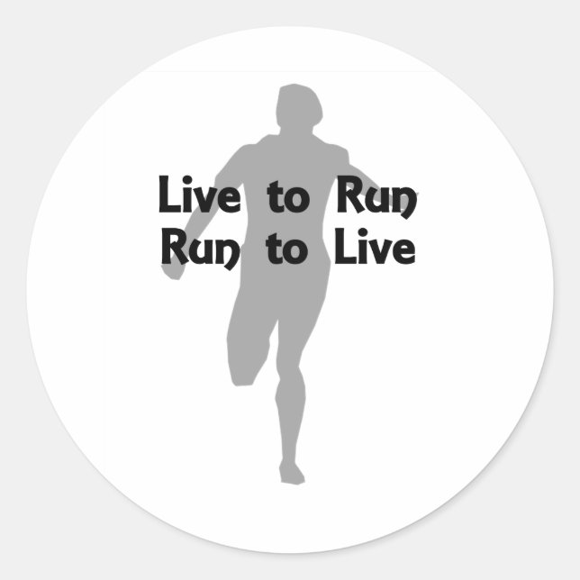 Sticker Rond Live to Run, Run to Live (Devant)