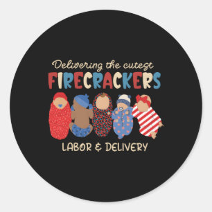 Sticker Rond Livraison De St Firecrackers Travail Livraison 4E 