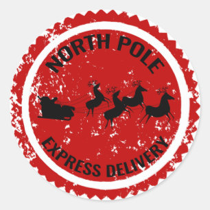 Sticker Rond Livraison d'Express au pôle Nord