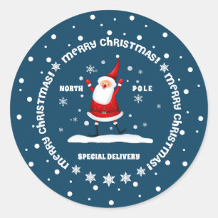 Sticker Rond Livraison spéciale du Noël du Pôle Nord