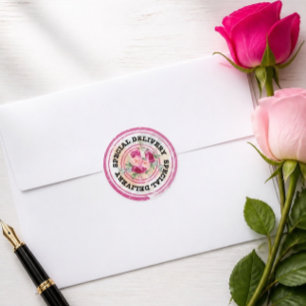 Sticker Rond Livraison spéciale mariage éclaboussure de couleur