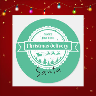 Sticker Rond Livraison spéciale minimale simple Noël