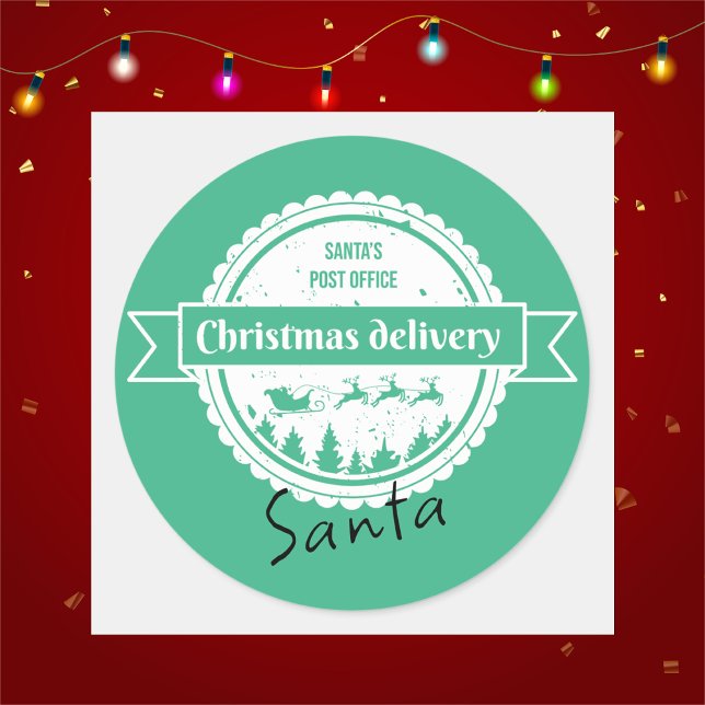 Sticker Rond Livraison spéciale minimale simple Noël (Créateur téléchargé)