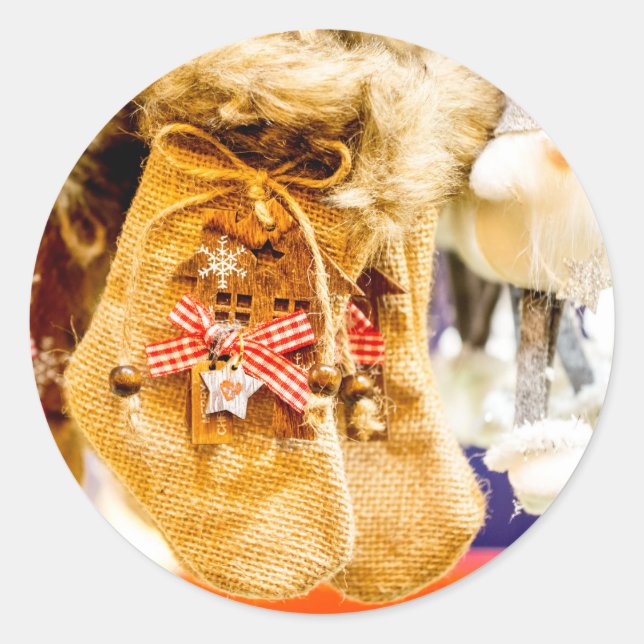 Sticker Rond Livraison spéciale Noël de Père Noël (Devant)