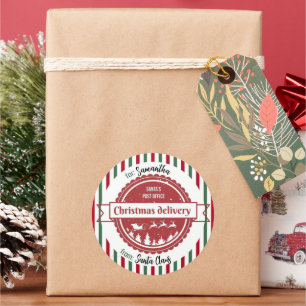 Sticker Rond Livraison spéciale Noël de Père Noël