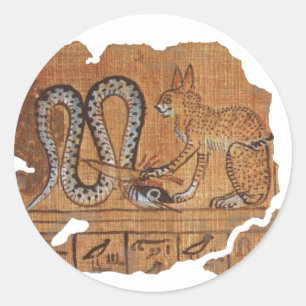 Sticker Rond Livre égyptien antique de la mort Ra&Apophis