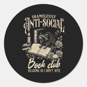 Sticker Rond Livre Lover Lecture livre sans vergogne anti-socia