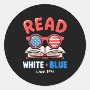 Sticker Rond Livre patriotique du 4 juillet pour femmes fille e