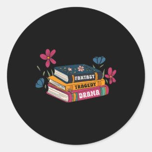 Sticker Rond Livre subtil Anti Trump Chemise Livre Imaginaire D