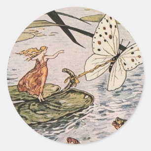 Sticker Rond Livre vintage Thumbelina
