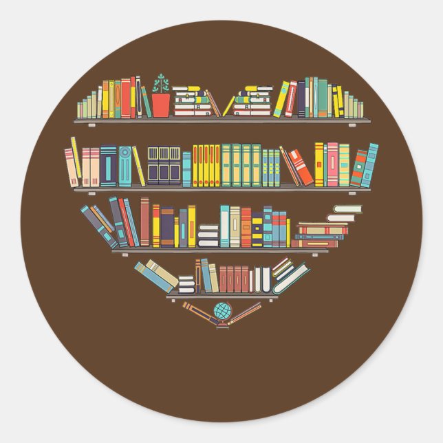 Sticker Rond Livres cool Lecture Hommes Femmes Livre Lover Lite (Devant)