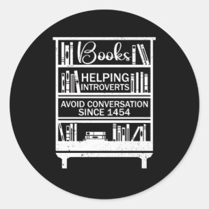 Sticker Rond Livres d'aide Introduction Évitez la conversation 