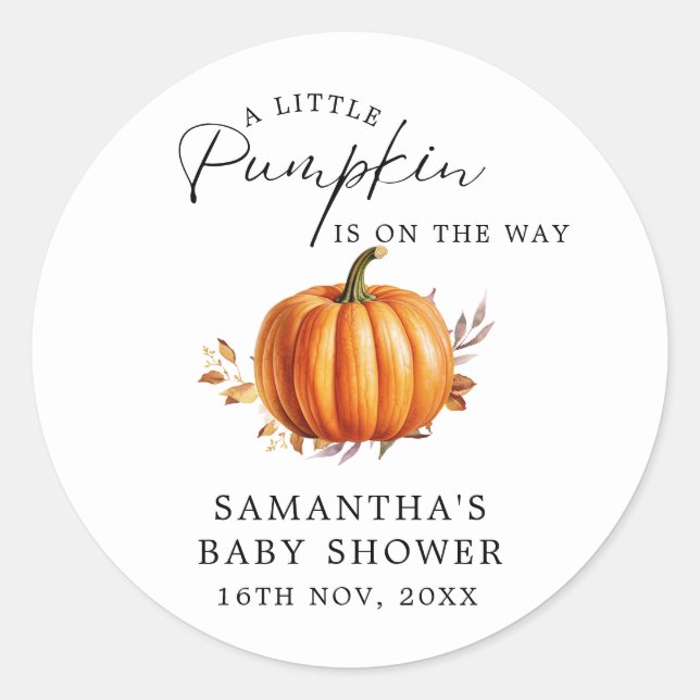 Sticker Rond Livres de Baby shower Floral pour bébé (Devant)