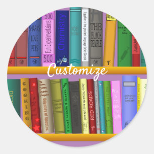 Sticker Rond Livres sur les étagères Thunder_Cove
