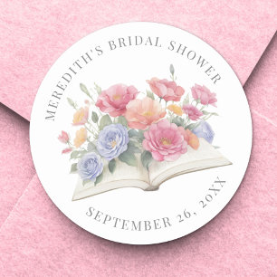 Sticker Rond Livret de mariage floral aquarelle
