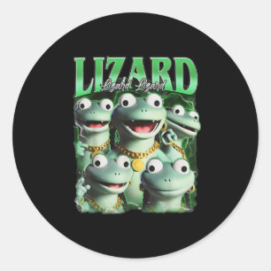 Sticker Rond Lizard Lizard Lizard Funny meme Lizard Bootleg Wei