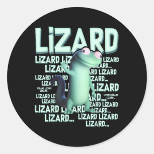 Sticker Rond Lizard Lizard Lizard Lizard Funny Weirdcore meme V