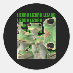 Sticker Rond Lizard Lizard Lizard Mème Drôle (2 Côté) _1