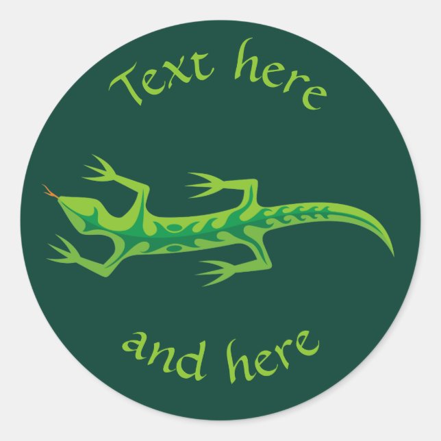 Sticker Rond Lizard vert (Devant)
