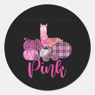 Sticker Rond Llama De Sensibilisation Des Femmes En Octobre Nou