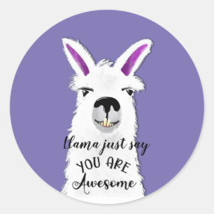 Sticker Rond llama dis juste que tu es génial petit ami céramiq
