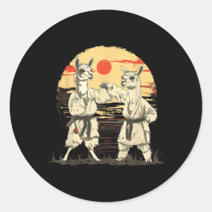 Sticker Rond Llama Karaté MMA Arts Martiaux Kickboxing Judo