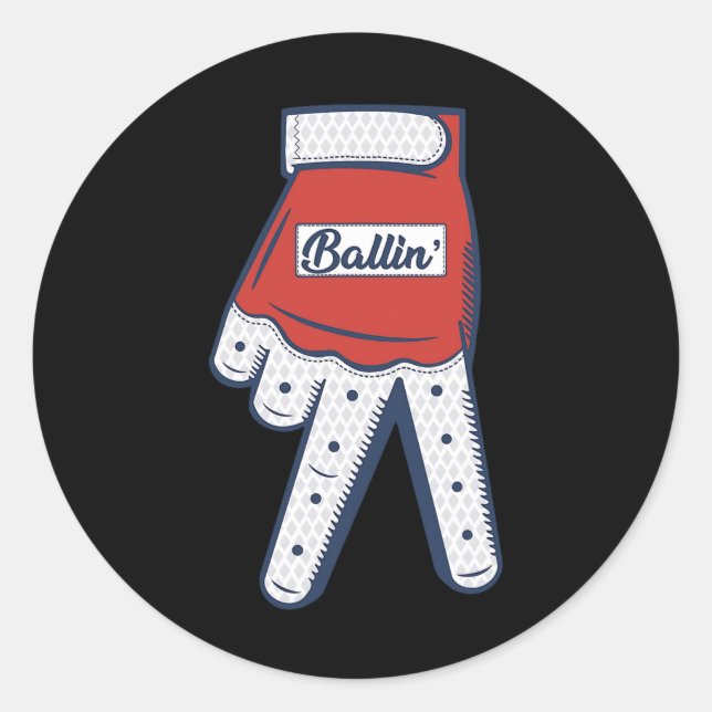 Sticker Rond Llin Vendre Ting Glove Vendre Des Joueurs Sports A (Devant)