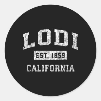 Sticker Rond Lodi California Ca A Établi Des Sports