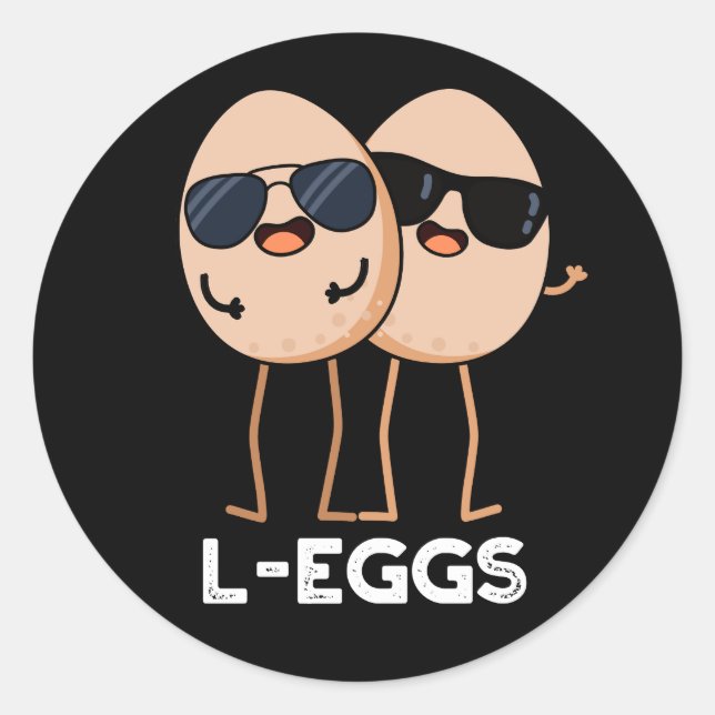 Sticker Rond L'oeuf Funny Egg Pun Dark BG (Devant)