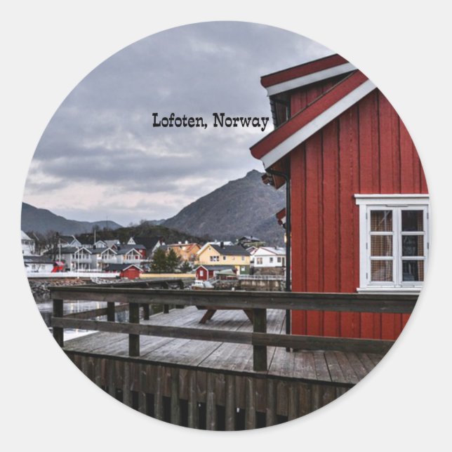 Sticker Rond Lofoten, Norvège (Devant)